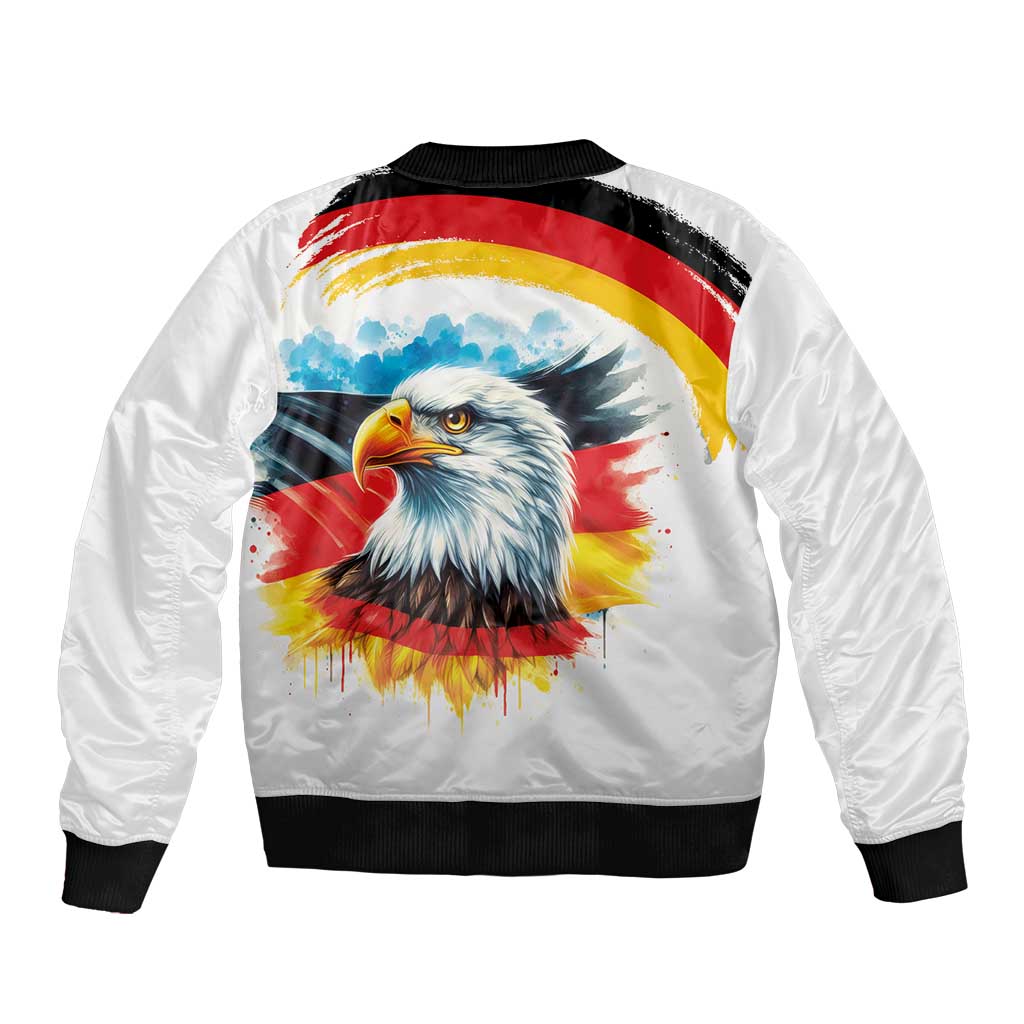 German Unity Day Bomber Jacket Germany Flag with Eagle Head and Emblem