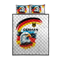 German Unity Day Quilt Bed Set Germany Flag with Eagle Head and Emblem