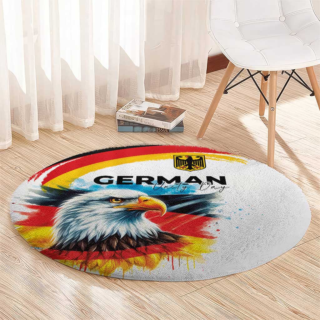 German Unity Day Round Carpet Germany Flag with Eagle Head and Emblem
