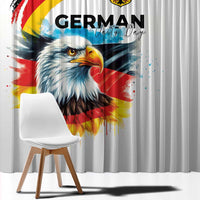 German Unity Day Window Curtain Germany Flag with Eagle Head and Emblem