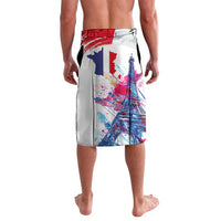 Bastille Day Lavalava Eiffel Tower Brush Strokes Colorful with The Map