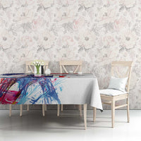 Bastille Day Tablecloth Eiffel Tower Brush Strokes Colorful with The Map