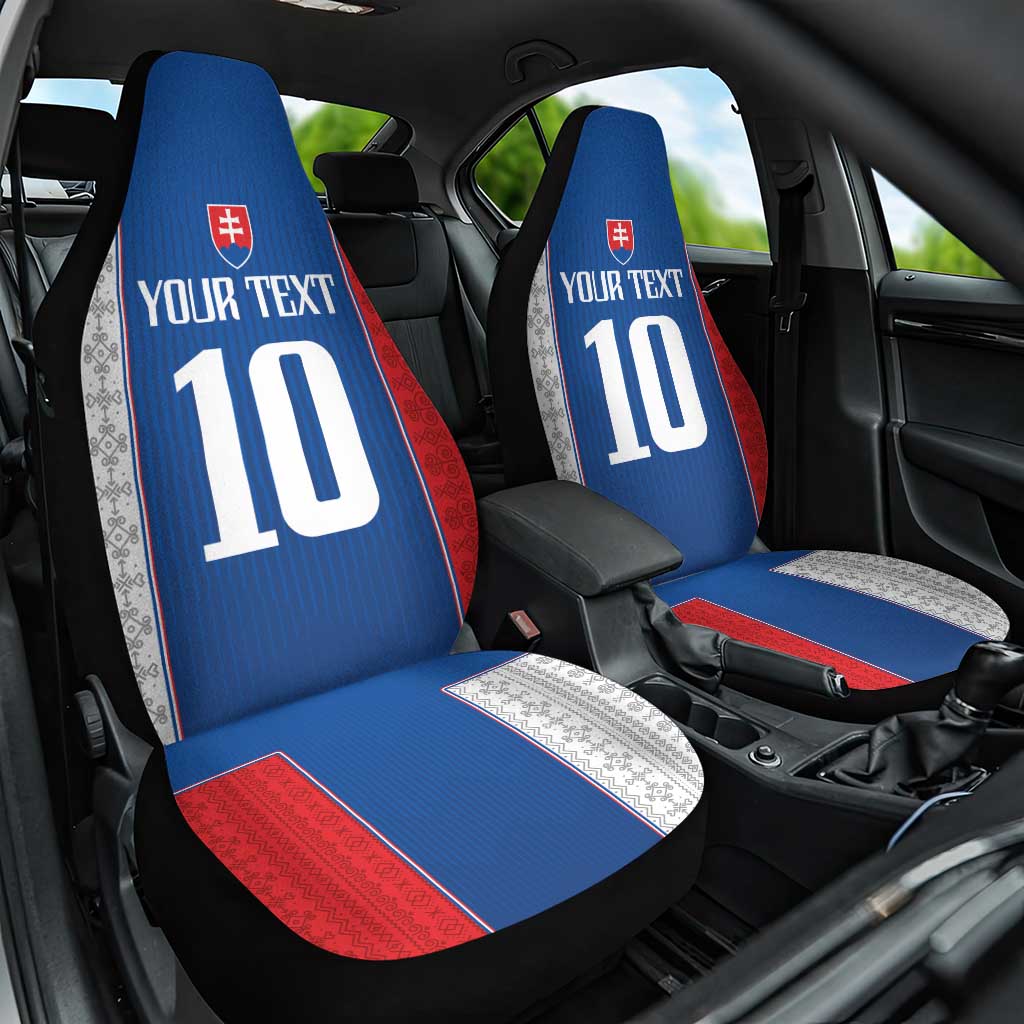 Custom Slovakia Football 2024 Go Champion Car Seat Cover - Wonder Print Shop