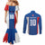 Custom Slovakia Football 2024 Go Champion Couples Matching Mermaid Dress and Long Sleeve Button Shirt