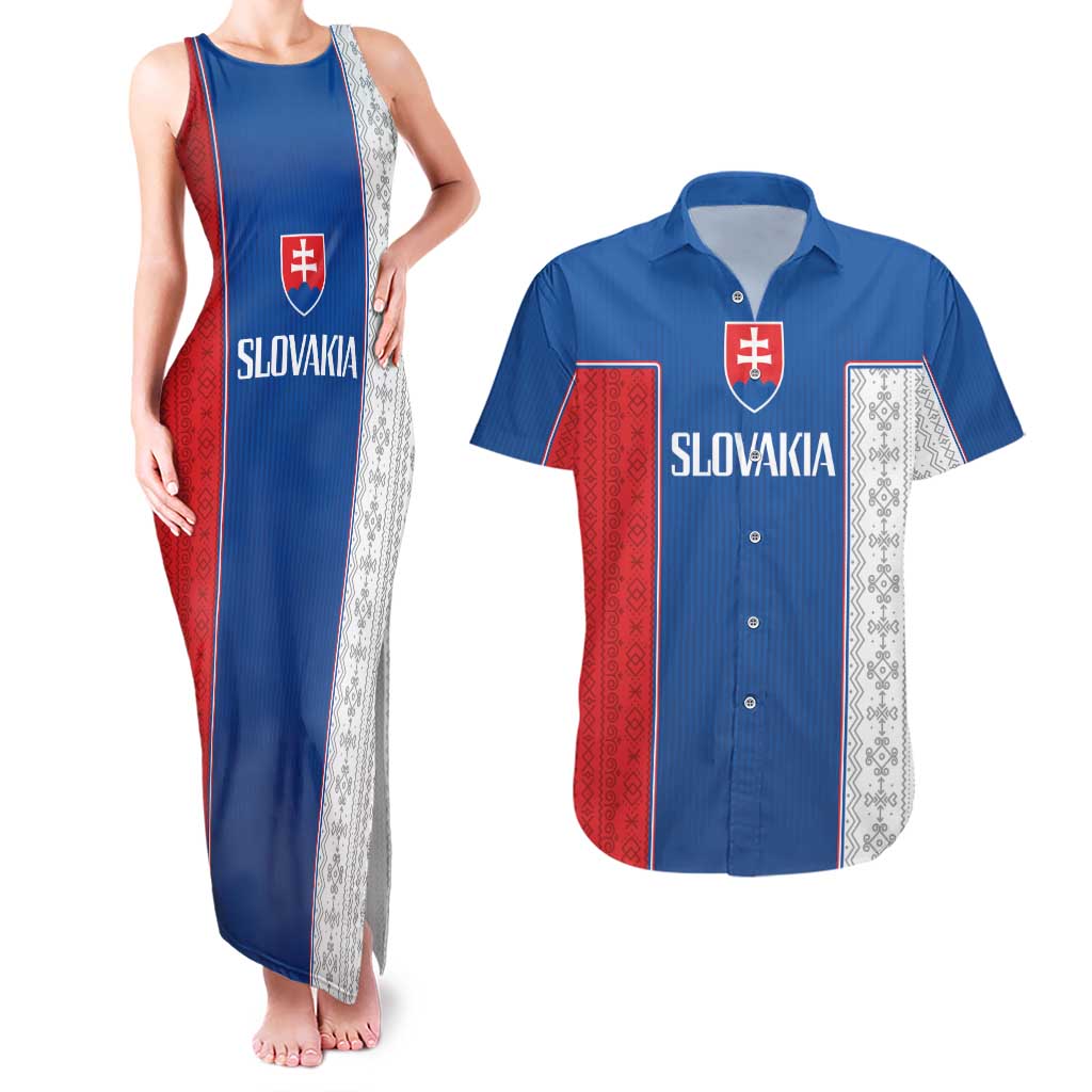 Custom Slovakia Football 2024 Go Champion Couples Matching Tank Maxi Dress and Hawaiian Shirt - Wonder Print Shop