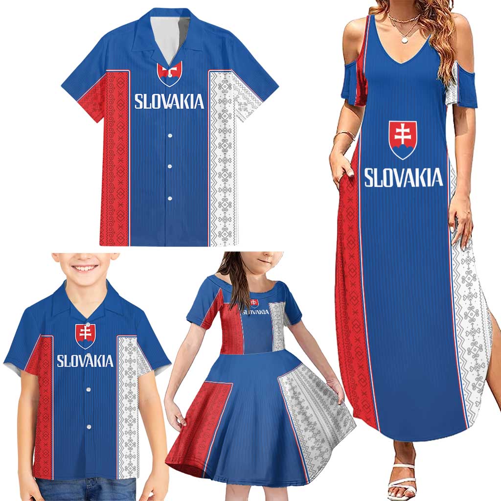 Custom Slovakia Football 2024 Go Champion Family Matching Summer Maxi Dress and Hawaiian Shirt - Wonder Print Shop