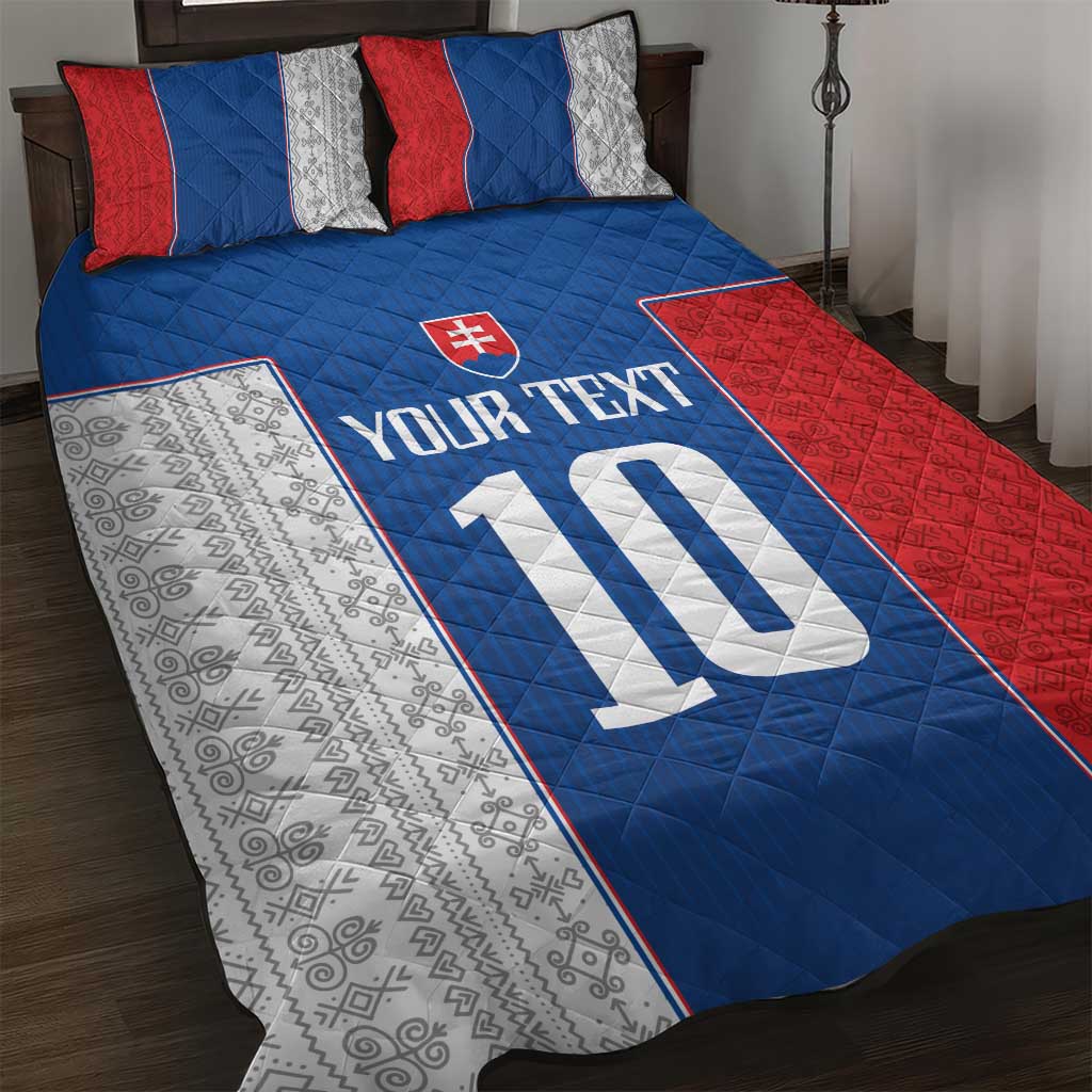 Custom Slovakia Football 2024 Go Champion Quilt Bed Set - Wonder Print Shop