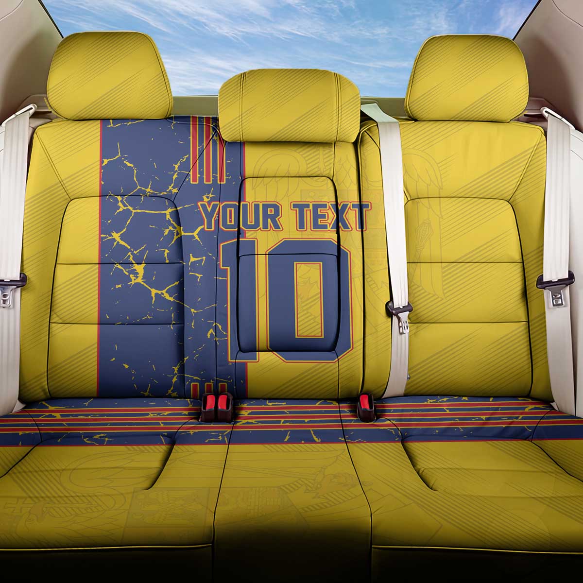 Custom Romania Football 2024 Go Champion Back Car Seat Cover - Wonder Print Shop