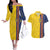 Custom Romania Football 2024 Go Champion Couples Matching Off The Shoulder Long Sleeve Dress and Hawaiian Shirt - Wonder Print Shop