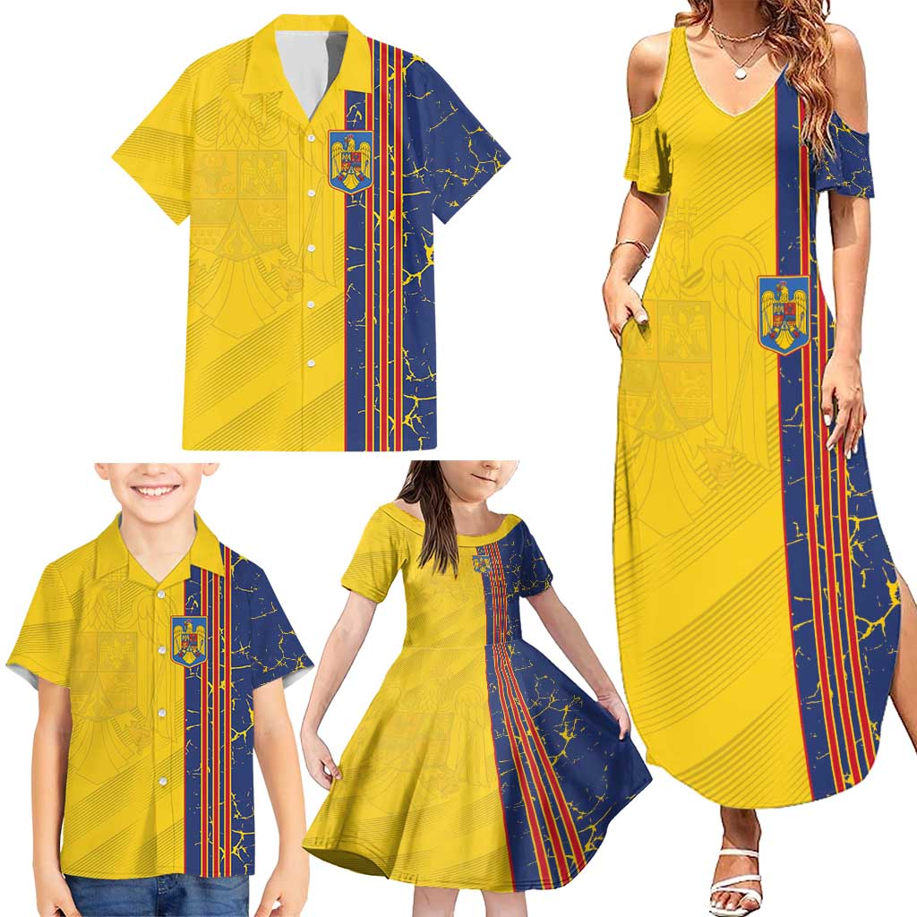 Custom Romania Football 2024 Go Champion Family Matching Summer Maxi Dress and Hawaiian Shirt - Wonder Print Shop