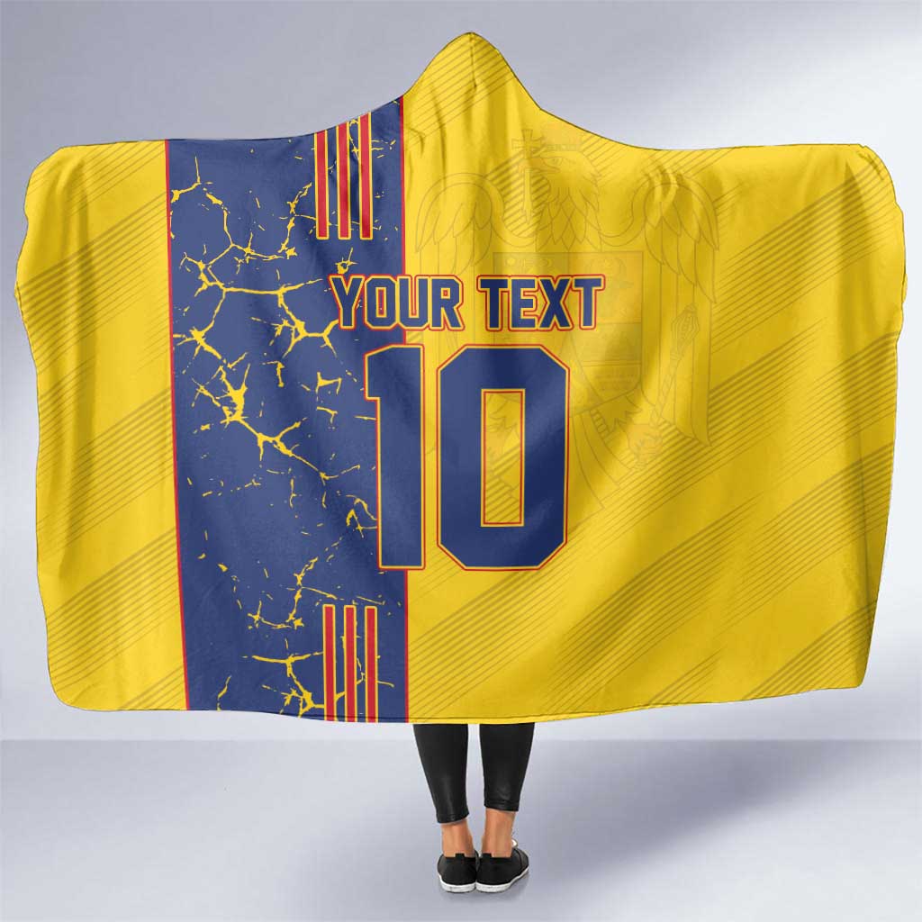 Custom Romania Football 2024 Go Champion Hooded Blanket