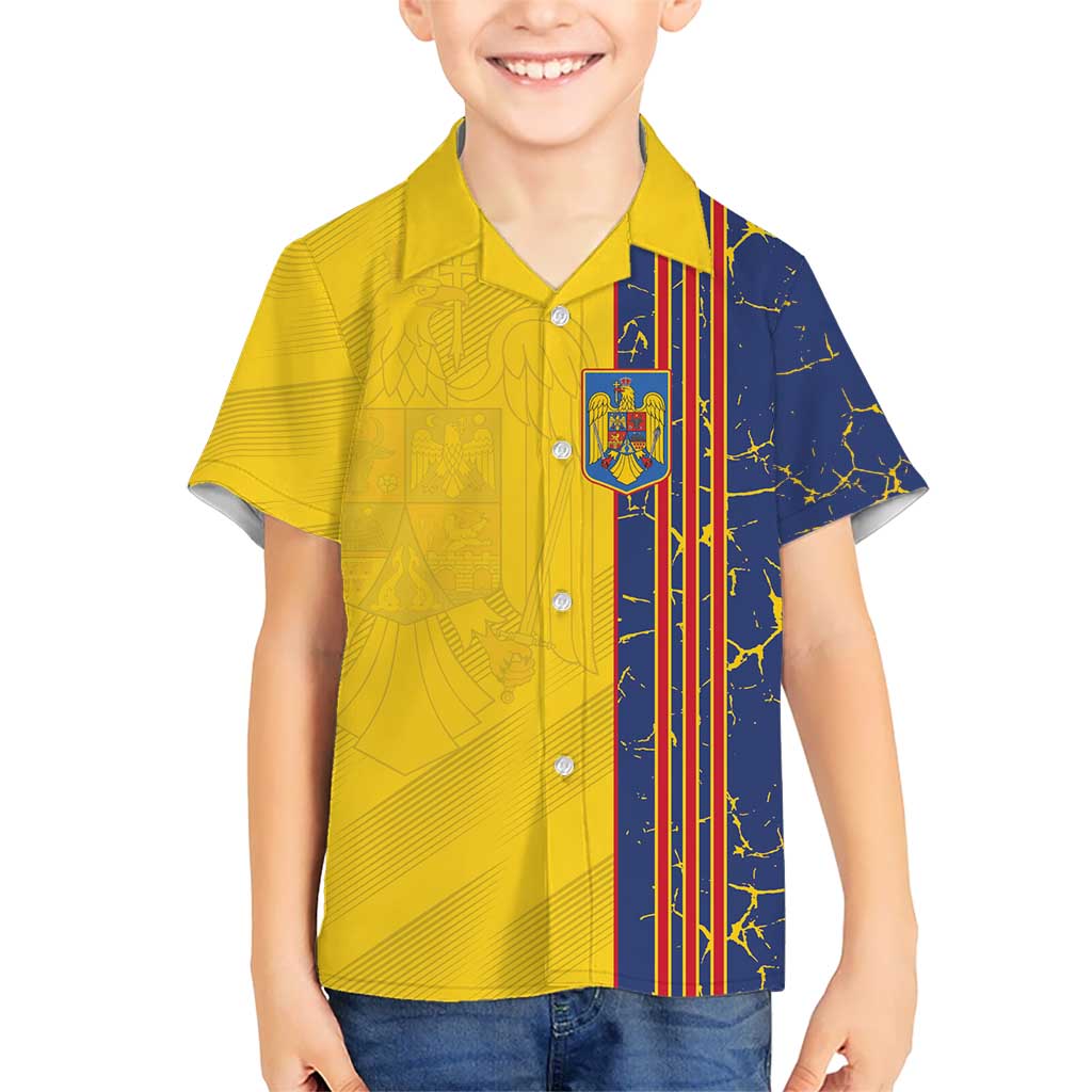 Custom Romania Football 2024 Go Champion Kid Hawaiian Shirt - Wonder Print Shop