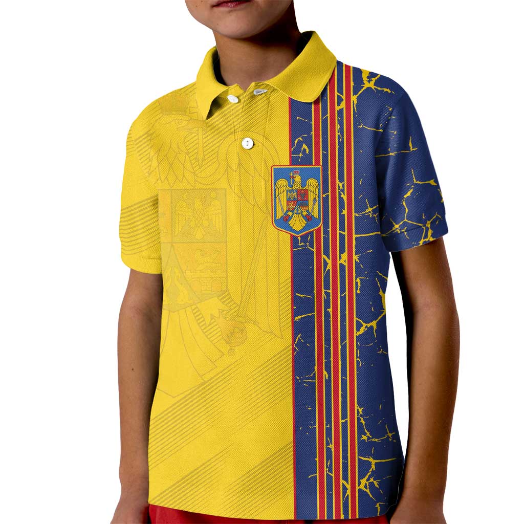 Custom Romania Football 2024 Go Champion Kid Polo Shirt - Wonder Print Shop