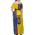 Custom Romania Football 2024 Go Champion Off Shoulder Maxi Dress - Wonder Print Shop