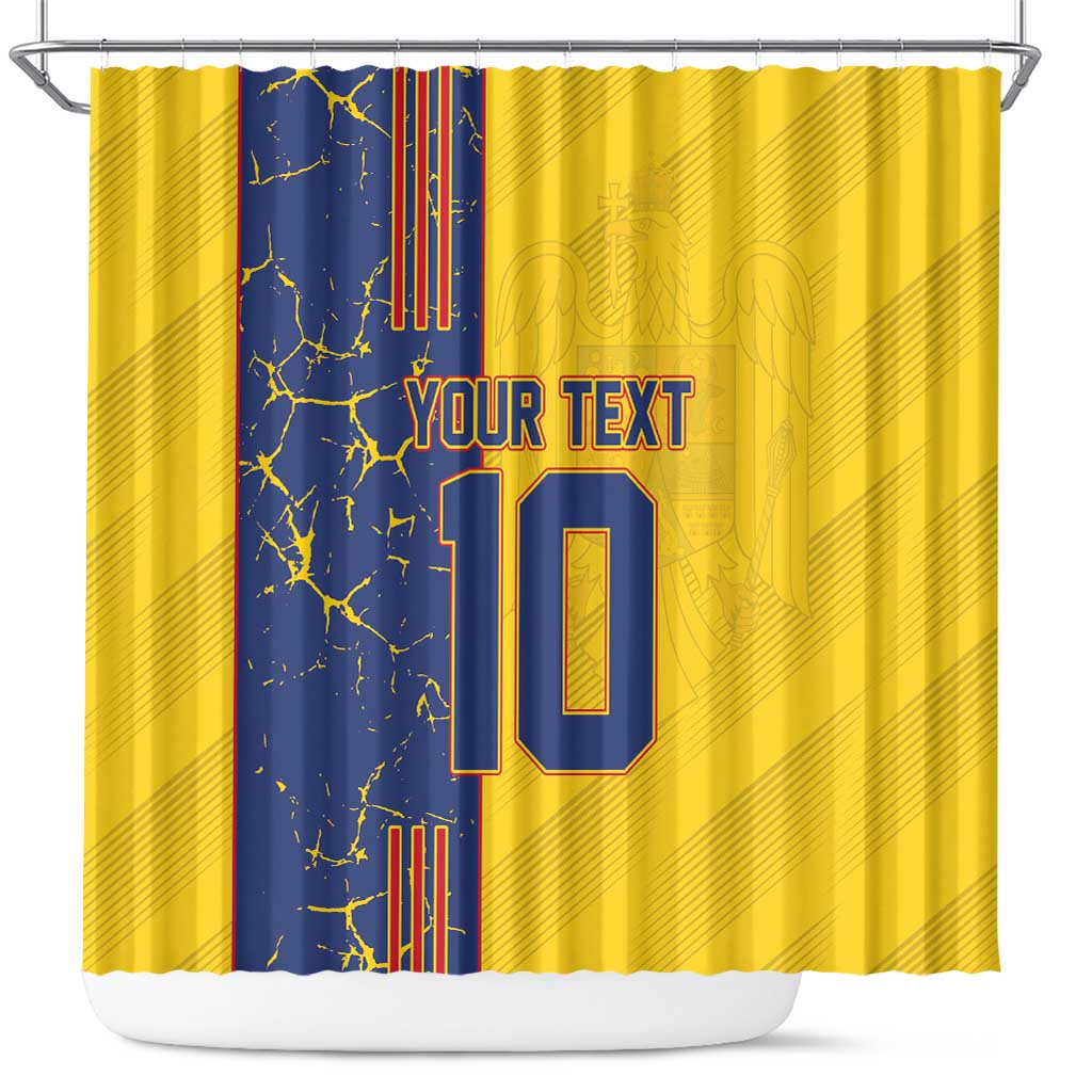 Custom Romania Football 2024 Go Champion Shower Curtain