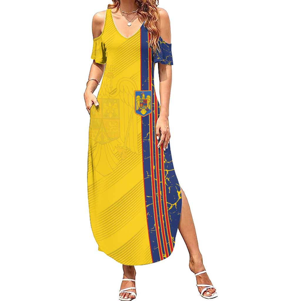 Custom Romania Football 2024 Go Champion Summer Maxi Dress - Wonder Print Shop