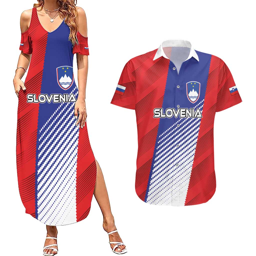 Custom Slovenia Football 2024 Go Champion Couples Matching Summer Maxi Dress and Hawaiian Shirt - Wonder Print Shop