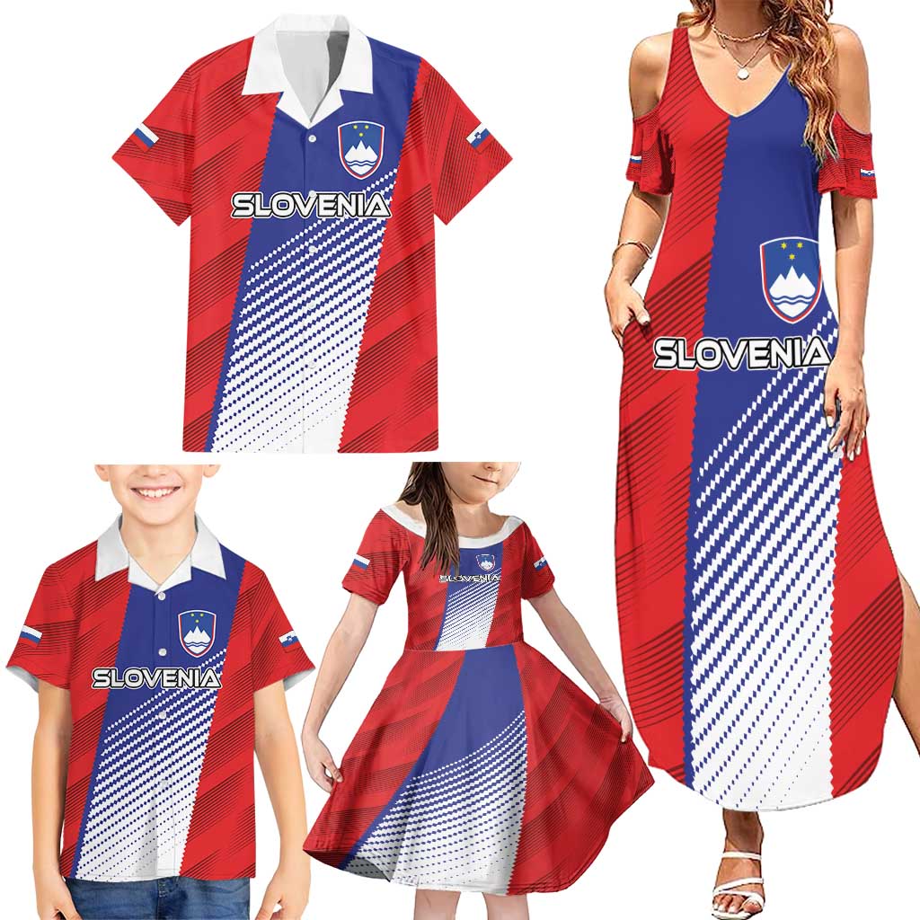 Custom Slovenia Football 2024 Go Champion Family Matching Summer Maxi Dress and Hawaiian Shirt - Wonder Print Shop