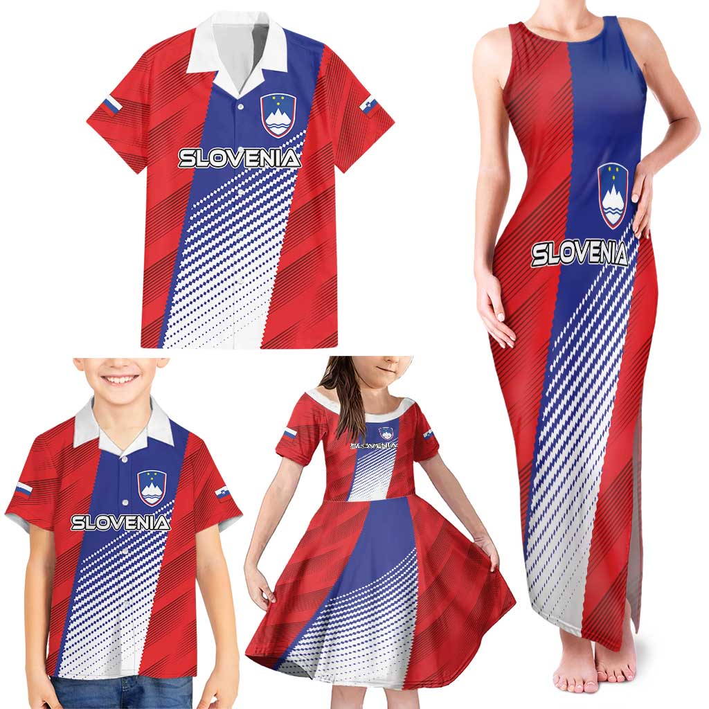 Custom Slovenia Football 2024 Go Champion Family Matching Tank Maxi Dress and Hawaiian Shirt - Wonder Print Shop