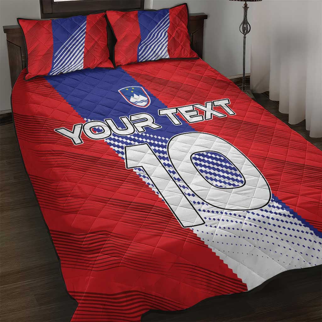 Custom Slovenia Football 2024 Go Champion Quilt Bed Set - Wonder Print Shop