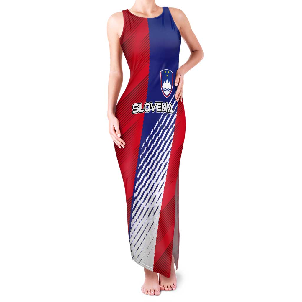 Custom Slovenia Football 2024 Go Champion Tank Maxi Dress - Wonder Print Shop