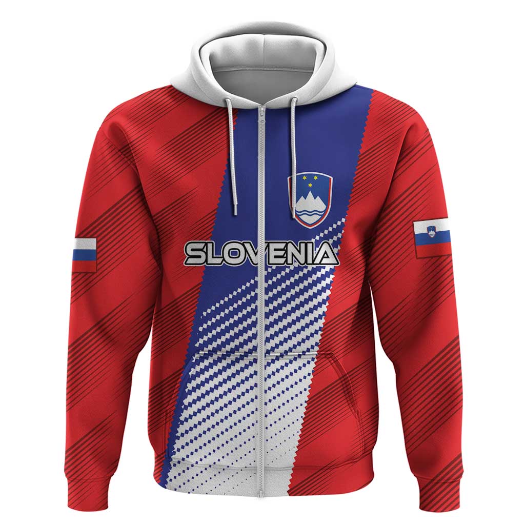 Custom Slovenia Football 2024 Go Champion Zip Hoodie - Wonder Print Shop