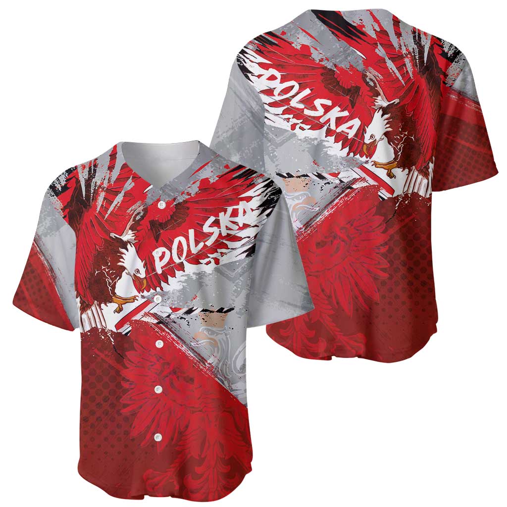 Polska Eagle Baseball Jersey Poland Sporty Grunge Style - Wonder Print Shop
