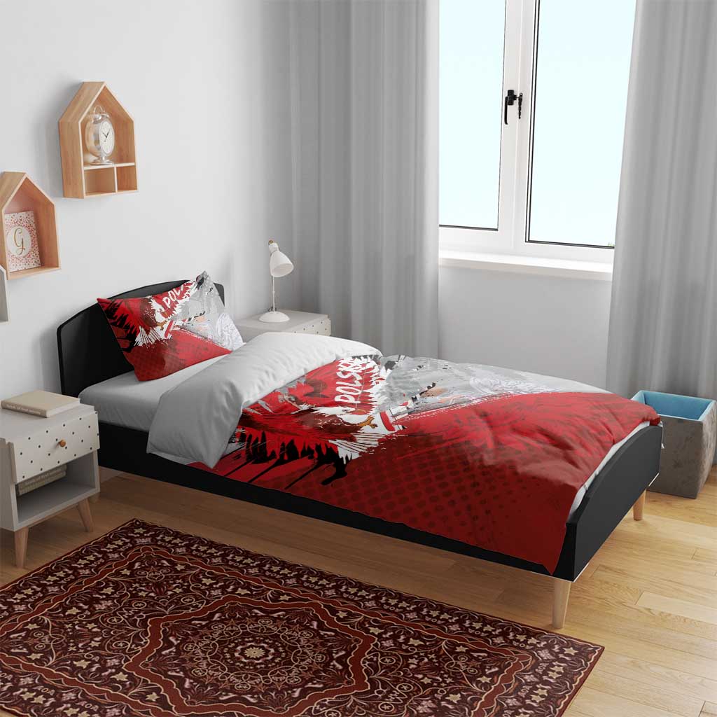 Polska Eagle Bedding Set Poland Sporty Grunge Style - Wonder Print Shop
