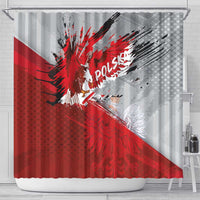 Polska Eagle Shower Curtain Poland Sporty Grunge Style - Wonder Print Shop
