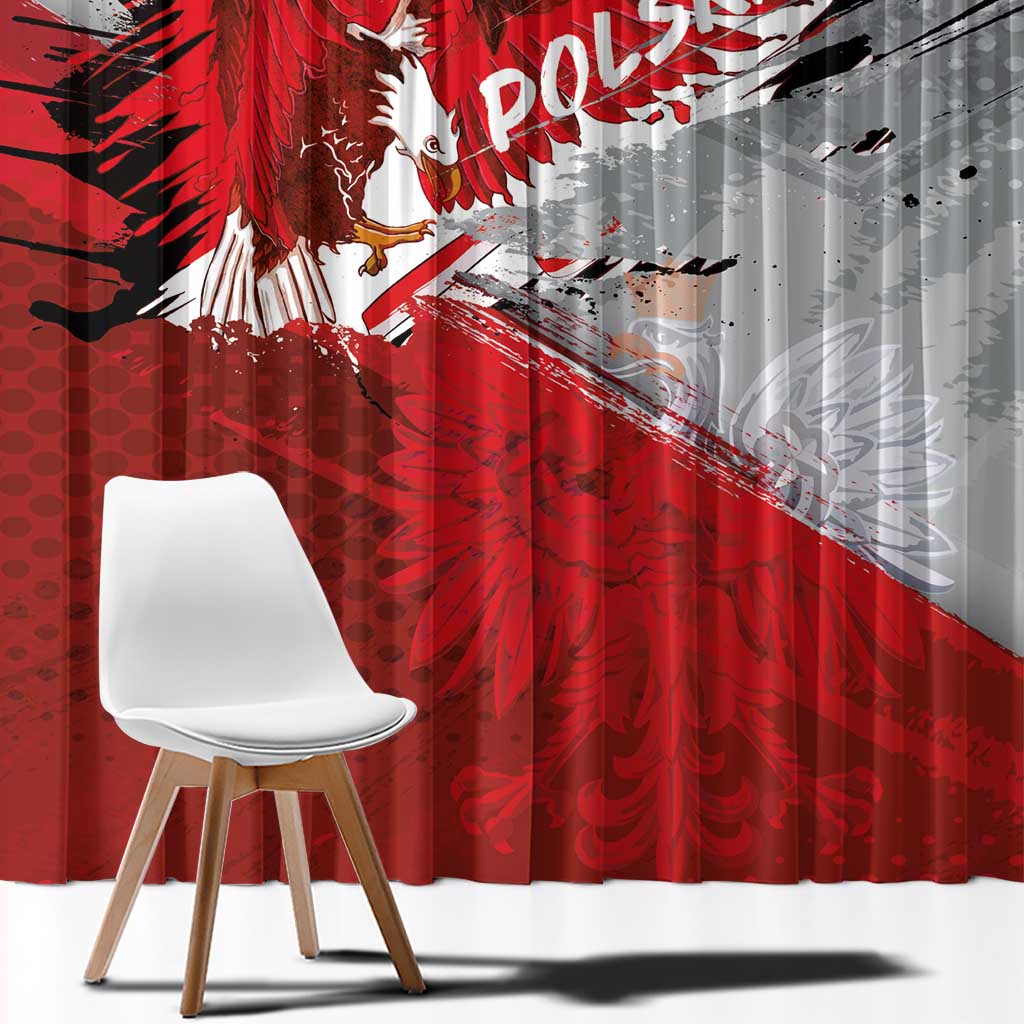 Polska Eagle Window Curtain Poland Sporty Grunge Style - Wonder Print Shop