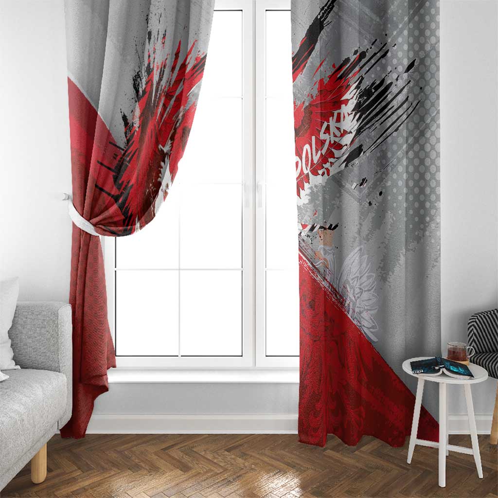 Polska Eagle Window Curtain Poland Sporty Grunge Style - Wonder Print Shop
