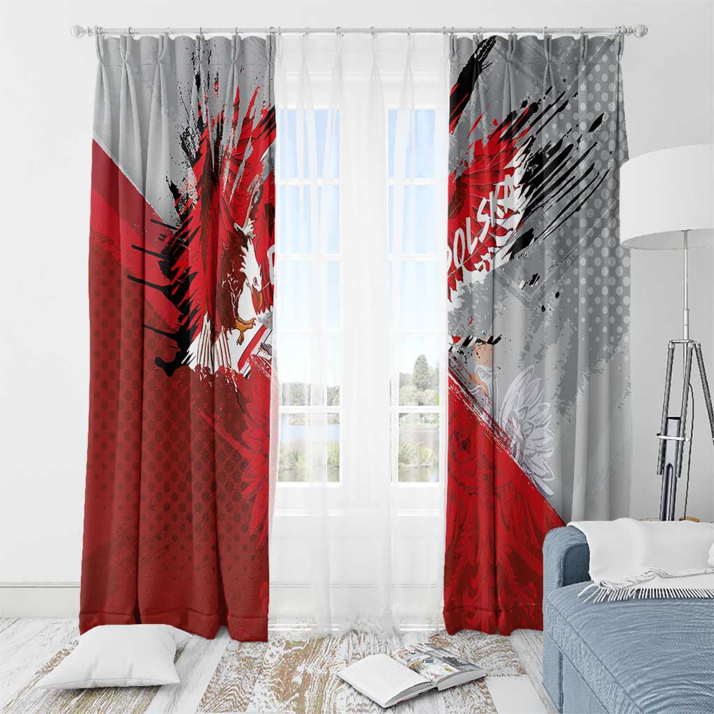 Polska Eagle Window Curtain Poland Sporty Grunge Style - Wonder Print Shop