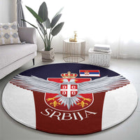 Serbia Round Carpet Double Headed Eage Emblem Sporty - Wonder Print Shop
