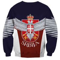 Serbia Sweatshirt Double Headed Eage Emblem Sporty - Wonder Print Shop