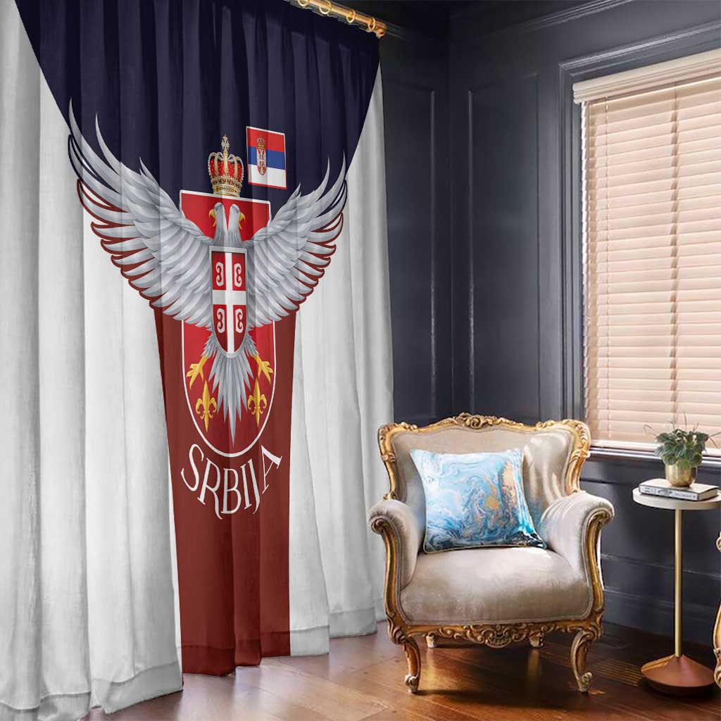 Serbia Window Curtain Double Headed Eage Emblem Sporty - Wonder Print Shop