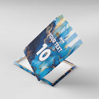 Custom Argentina Football Canvas Wall Art La Albiceleste Marble Sky Version