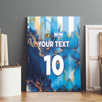 Custom Argentina Football Canvas Wall Art La Albiceleste Marble Sky Version