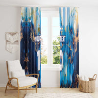 Custom Argentina Football Window Curtain La Albiceleste Marble Sky Version