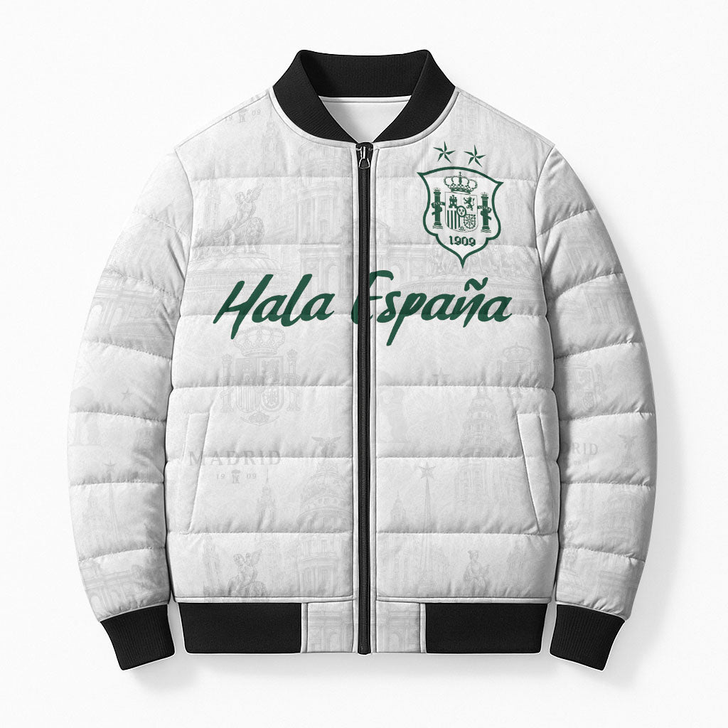 Custom Spain Football Bomber Puffer Jacket Royal Madrid-Hala Espana