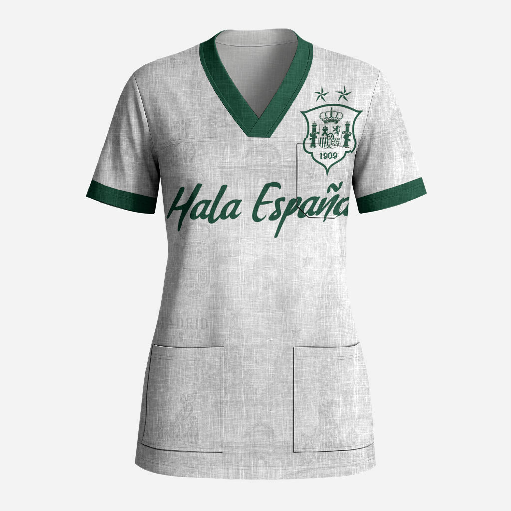 Custom Spain Football Scrub Top Royal Madrid-Hala Espana