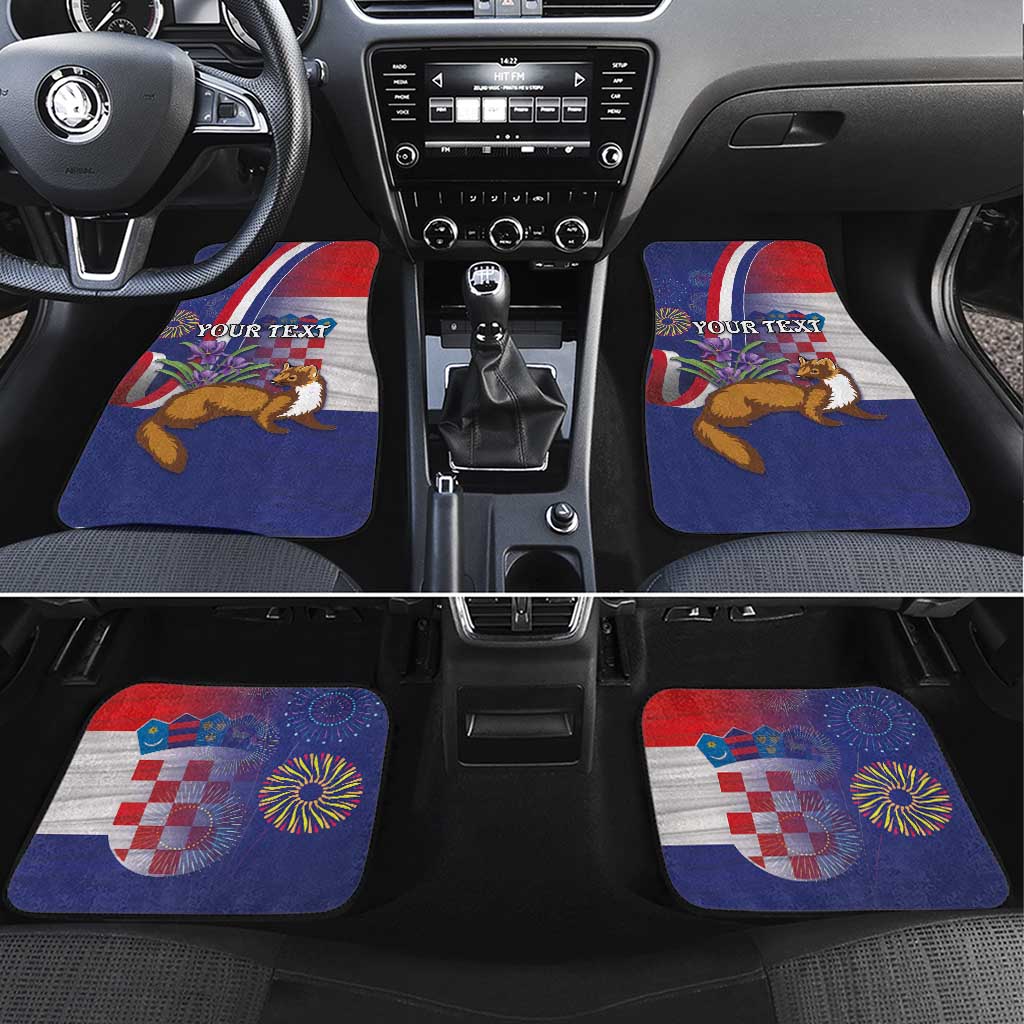 Personalised Croatia Independence Day Car Mats Sretan Dan nezavisnosti With Kuna Zlatica and Perunika - Wonder Print Shop