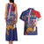 Personalised Croatia Independence Day Couples Matching Tank Maxi Dress and Hawaiian Shirt Sretan Dan nezavisnosti With Kuna Zlatica and Perunika - Wonder Print Shop