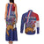 Personalised Croatia Independence Day Couples Matching Tank Maxi Dress and Long Sleeve Button Shirt Sretan Dan nezavisnosti With Kuna Zlatica and Perunika - Wonder Print Shop