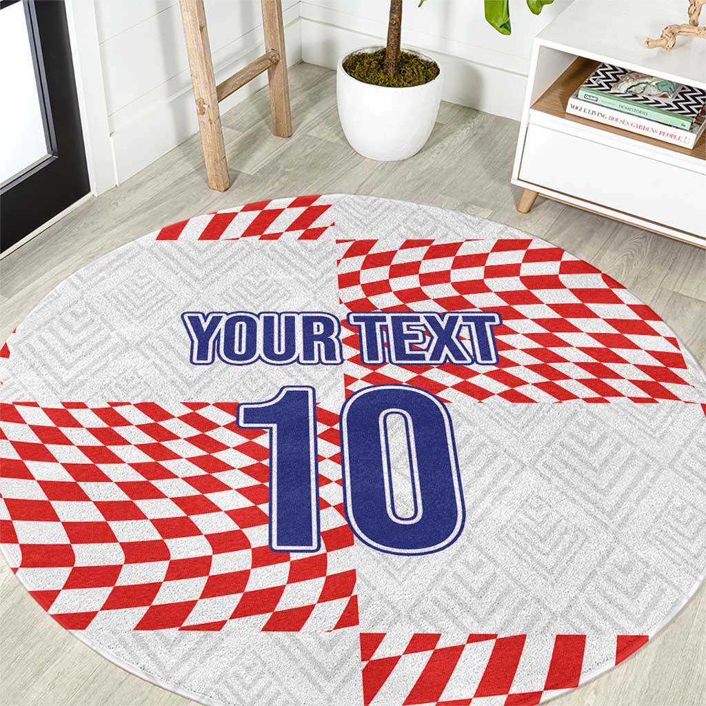 Custom Croatia Football Champion 2024 Round Carpet