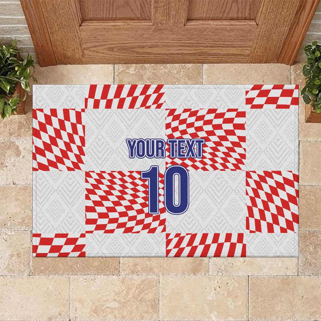 Custom Croatia Football Champion 2024 Rubber Doormat - Wonder Print Shop