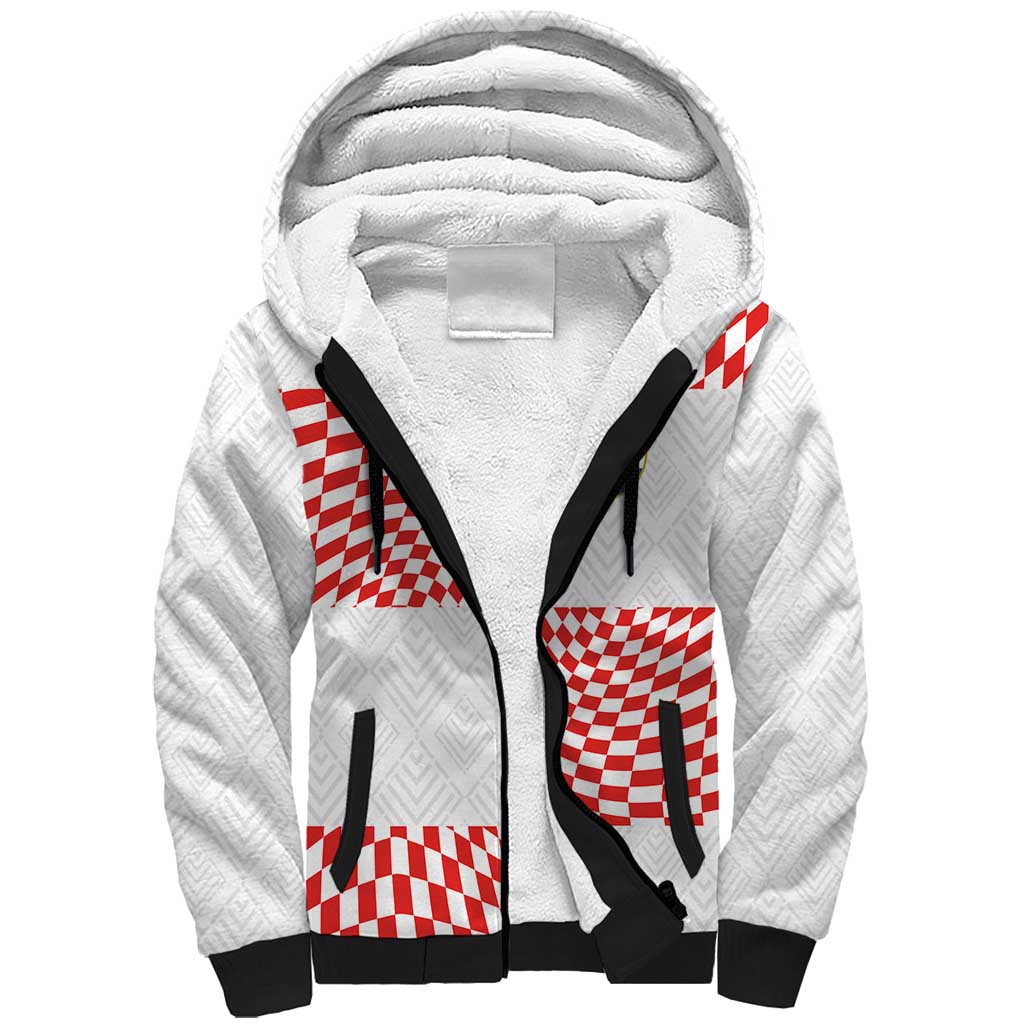 Custom Croatia Football Champion 2024 Sherpa Hoodie - Wonder Print Shop