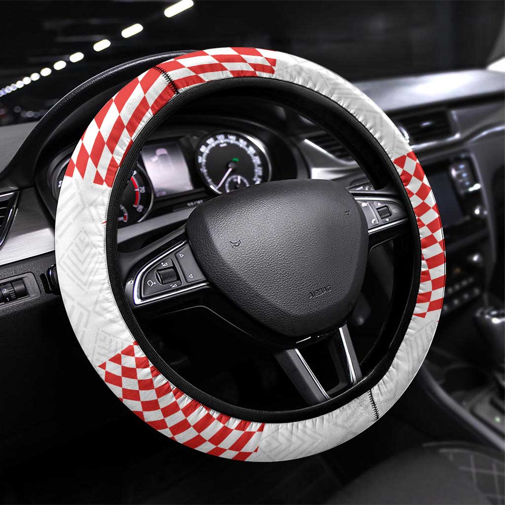 Croatia Football Champion 2024 Steering Wheel Cover - Wonder Print Shop