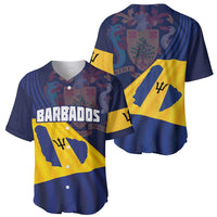 Barbados baseball jersey set, navy and yellow flag design with BARBADOS lettering