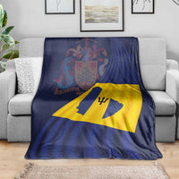 National flag design blanket spread on couch, blue base with yellow cross flag artwork