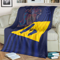 National flag design blanket on armchair, blue fabric with yellow cross and shield motif
